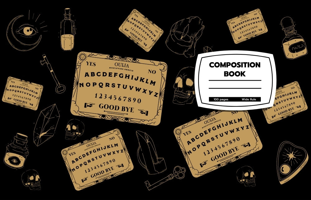 Spirit Board Composition Book soft cover 100 pages college ruled: Ouija Notebook, Halloween blank journal college ruled 7.44x9.68 size