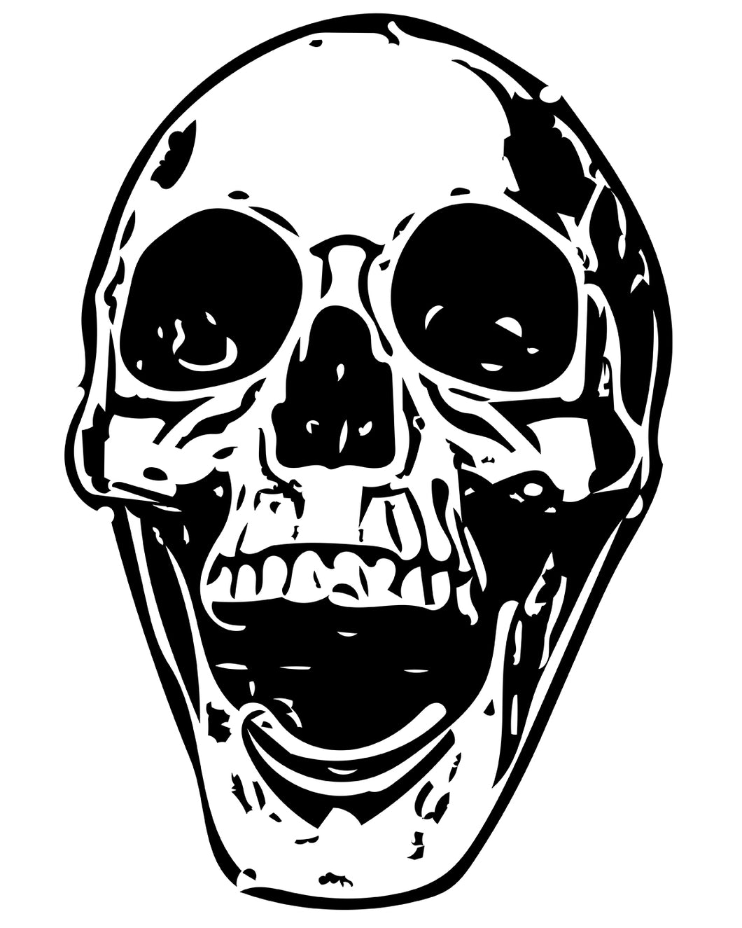 Free Creepy Halloween printable Human Skull Coloring page