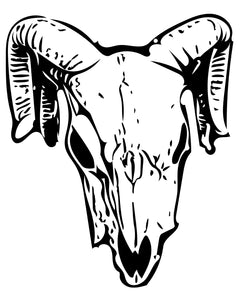 Free printable Creepy Halloween Ram Skull Coloring page