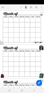 Halloween 365 Printable Blank Calendar