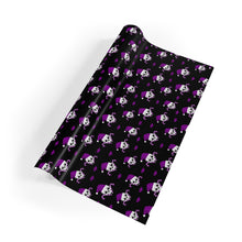 Load image into Gallery viewer, Christmas Skulls and Candy Canes black and purple Gift Wrapping Paper Rolls

