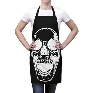Black with white Skull Cooking or artist Apron