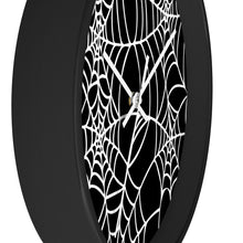 Load image into Gallery viewer, Halloween Decoration Black and white  spider web Wall clock

