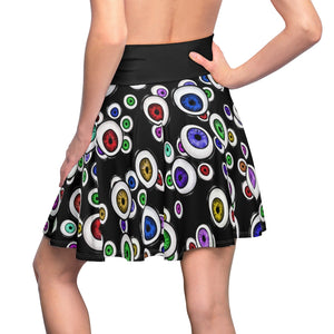 Goth Fashion Eyeballs Everywhere Women's Skater Skirt