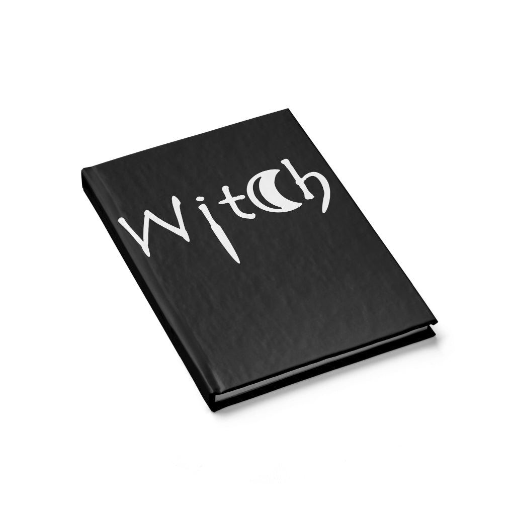 The word Witch in white on black Journal - Blank Size 5 x 7.25
