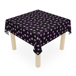 Christmas Skulls and Candy Canes black and purple Tablecloth