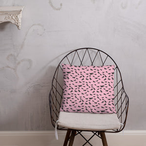 Pastel Goth Skeleton Cats Basic Pillow