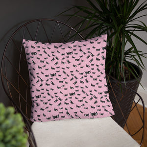 Pastel Goth Skeleton Cats Basic Pillow