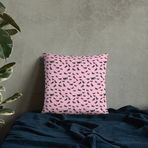 Pastel Goth Skeleton Cats Basic Pillow