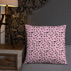Pastel Goth Skeleton Cats Basic Pillow
