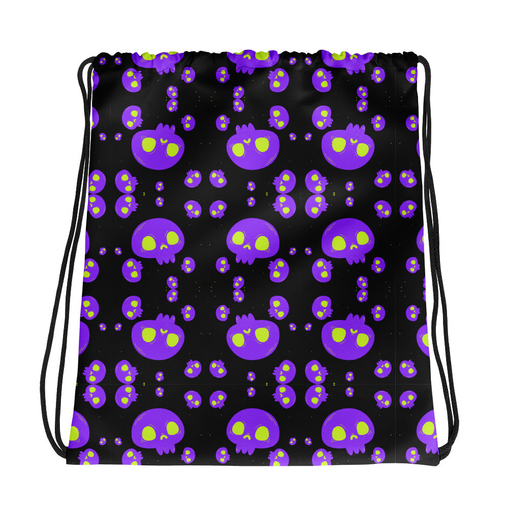 Purple Skulls Drawstring bag