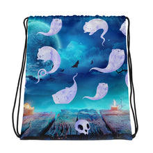 Load image into Gallery viewer, Ghost Cats Halloween Drawstring bag
