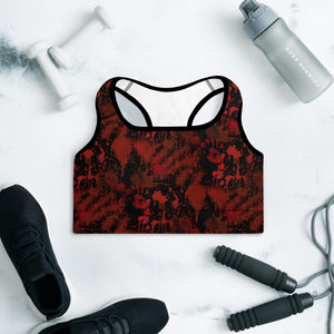 Blood Splatter Padded Sports Bra