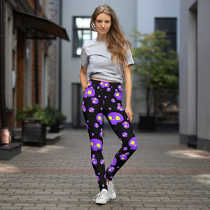 Purple Skulls Halloween Yoga Leggings