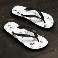 Load image into Gallery viewer, Summer Goth outfit Crawling With Spiders Unisex Flip-Flops
