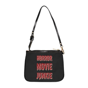 Horror Movie Junkie with Black Background Small Shoulder Bag for Horror Fans