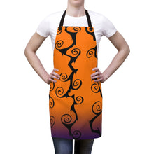Load image into Gallery viewer, Halloween Orange and Black Swirls Cooking Apron
