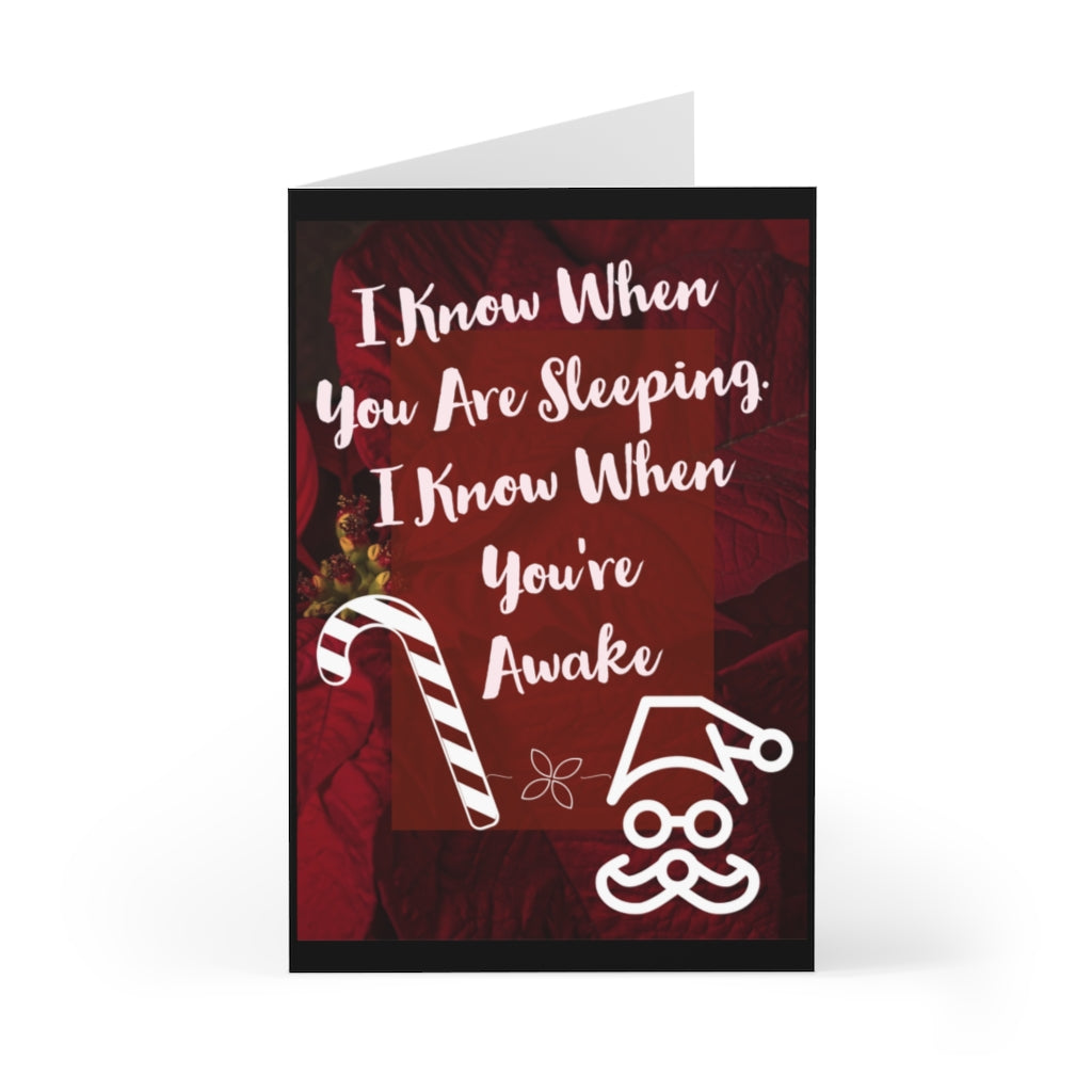 I know when you are sleeping I know when you're awake Christmas Greeting Cards (7 pcs)