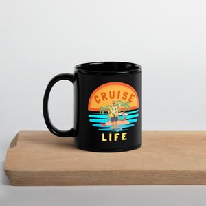 Cruise Life Black Glossy Vacation Mug Gift for Cruise Fans