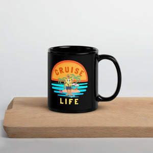 Cruise Life Black Glossy Vacation Mug Gift for Cruise Fans