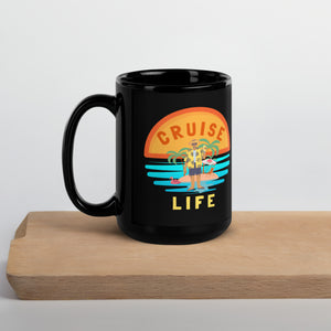 Cruise Life Black Glossy Vacation Mug Gift for Cruise Fans