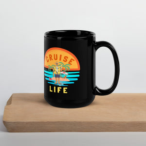 Cruise Life Black Glossy Vacation Mug Gift for Cruise Fans