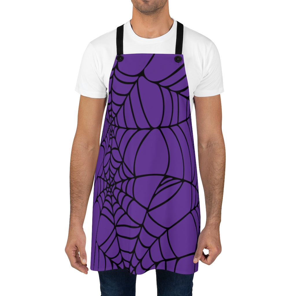 Halloween Purple with Spider Webs Apron For Arting or Cooking