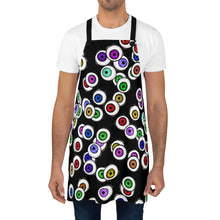 Load image into Gallery viewer, Black Apron with Eyeballs Everywhere For Cooking or Art
