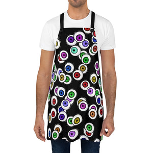 Black Apron with Eyeballs Everywhere For Cooking or Art