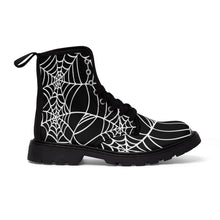 Load image into Gallery viewer, Halloween Black and white Spider Web Shoes Women&#39;s Martin Boots
