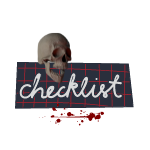 Goth Halloween Checklist with skull planner and Journal Sticker sheet