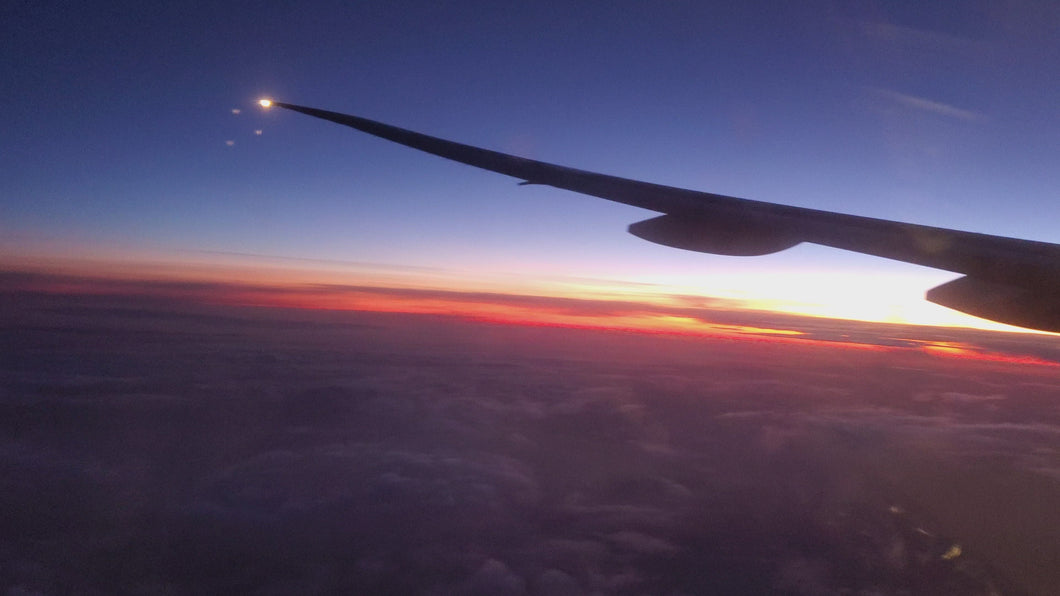 Sunrise from an airplane free stock video