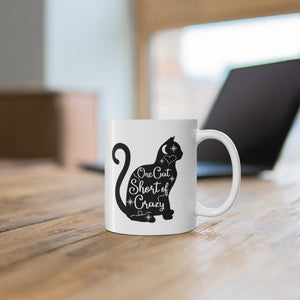 One Cat Short Of Crazy Ceramic Coffee Mug 11oz