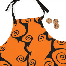 Load image into Gallery viewer, Halloween Orange and Black Swirls Cooking Apron
