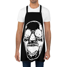 Load image into Gallery viewer, Black with white Skull Cooking or artist Apron
