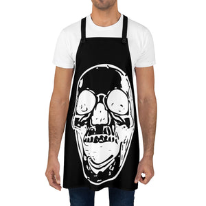 Black with white Skull Cooking or artist Apron