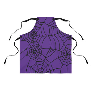 Halloween Purple with Spider Webs Apron For Arting or Cooking