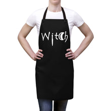 Load image into Gallery viewer, Black with the Word Witch in White Apron For Cooking or Art

