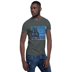 Starry Kitties Parody of Starry Night Short-Sleeve Unisex T-Shirt