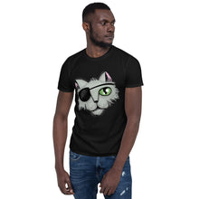 Load image into Gallery viewer, pirate cat black t shirt
