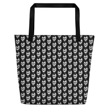 Load image into Gallery viewer, Summer Goth Black With Skull Pattern Beach Bag
