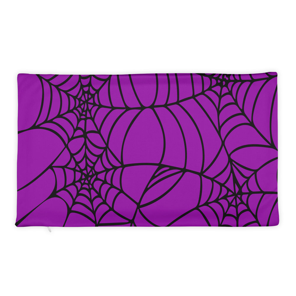 Purple Halloween Spider Web Basic Pillow Case only