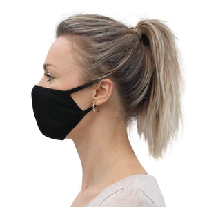 Plain Black Washable Face Mask (3-Pack)
