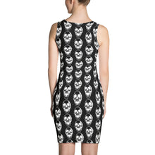 Load image into Gallery viewer, Black Goth Skull Pattern Form Fitting Dress
