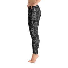 Load image into Gallery viewer, Black Goth  Spider Web Halloween Leggings
