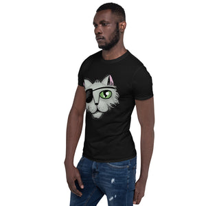 Cartoon Pirate Cat Short-Sleeve Unisex T-Shirt for Men and Women