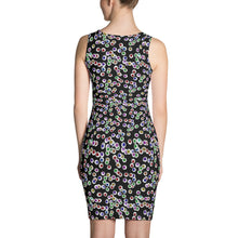 Load image into Gallery viewer, Black Goth Eyeballs Everywhere Pattern Form Fitting  Dress
