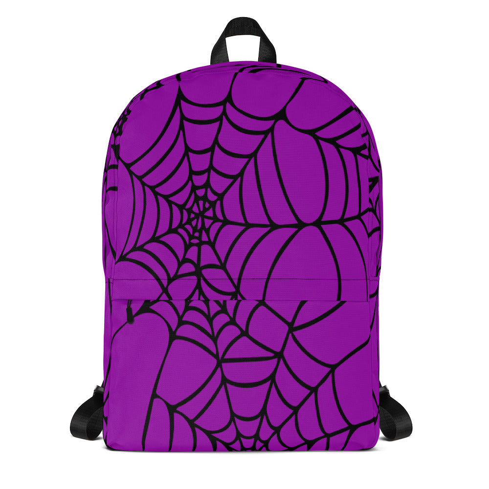 Purple Halloween Spider Web Backpack
