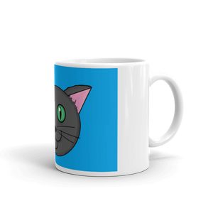 Happy Grey Cat cute kawaii cartoon cat Mug