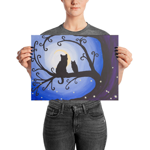 Dark Whimsical Art art print Night Creatures wall art